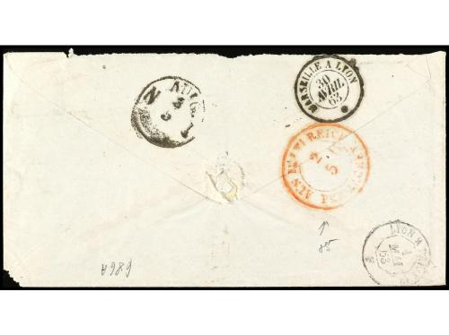 ✉ ALEMANIA. 1863. ALGER/BONE. Unpaid letter from BOUFARIK (A