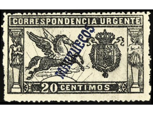 ** COLONIAS ESPAÑOLAS: MARRUECOS. Ed. 42. 20 cts. negro. Ens