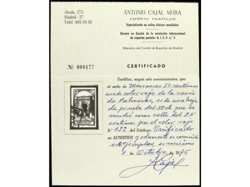 º COLONIAS ESPAÑOLAS: MARRUECOS. Ed. 132cc. 50 cts. carmín E