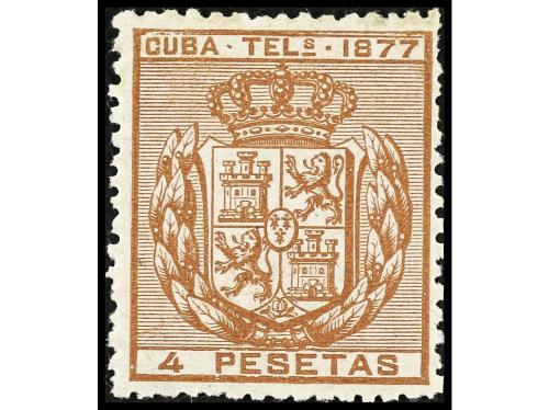 * COLONIAS ESPAÑOLAS: CUBA. Ed. T 38/42. TELÉGRAFOS. Serie c