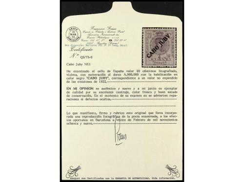 ** COLONIAS ESPAÑOLAS: CABO JUBY. Ed. NE 1. 20 cts. violeta.