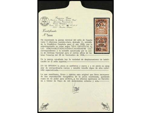 * ESPAÑA: CANARIAS. Ed. 5hdv. 80 c. s. 2 c., pareja, uno VAR