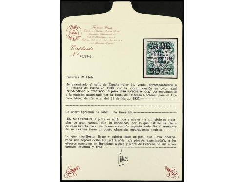 * ESPAÑA: CANARIAS. Ed. 11hhi. 50 c. s. 1 c. HABILITACIÓN DO