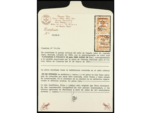 ** ESPAÑA: CANARIAS. Ed. 11B + 11Bhvhi. 50 c. s. 2 c., parej