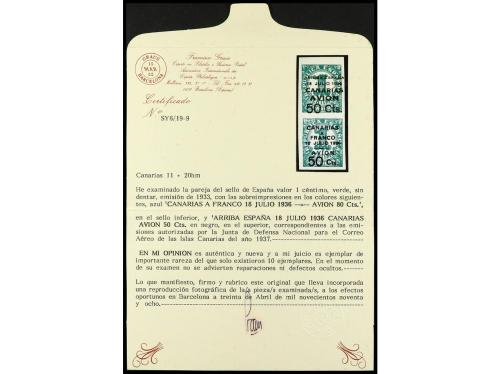 ** ESPAÑA: CANARIAS. Ed. 20hm. PAREJA VERTICAL MIXTA, con se