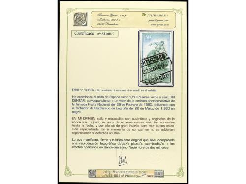 º ESPAÑA. Ed. 1263s. TOROS. 1,50 pts. verde y azul. SIN DENT