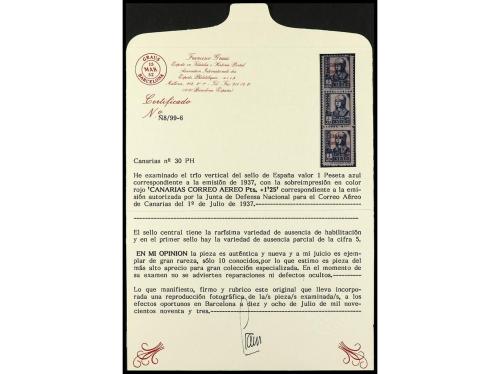 * ESPAÑA: CANARIAS. Ed. 30hpv. 1,25 pts. s. 1 pta., tira ver