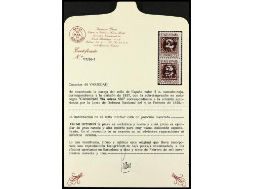 ** ESPAÑA: CANARIAS. Ed. 44hvhi. 50 c. s. 2 c., pareja verti