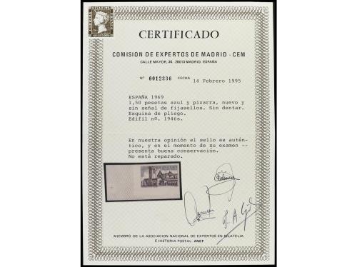 ** ESPAÑA. Ed. 1946s. LAS HUELGAS. 1,50 pts. azul y negro. S