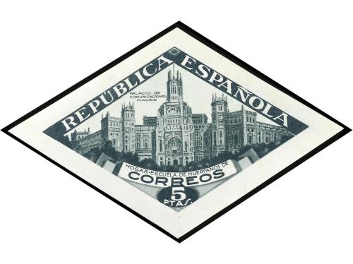 ** ESPAÑA. Ed. SH 18. BENEFICENCIA. 5 pts. verde. Sello proc