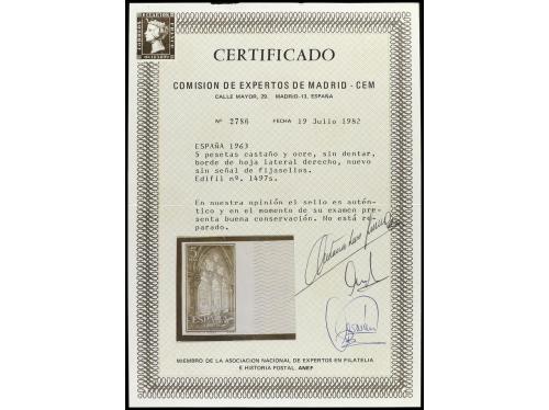 ** ESPAÑA. Ed. 1497s. POBLET. 5pts. castaño y amarillo. SIN 