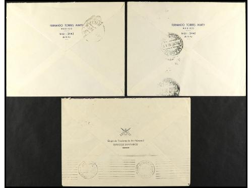 ✉ COLONIAS ESPAÑOLAS: IFNI. 1949-50. Conjunto de 3 cartas ci