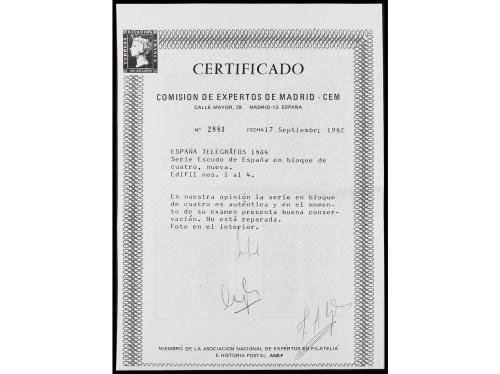 ** ESPAÑA: TELEGRAFOS. Ed. 1/4. SERIE COMPLETA. 4 valores. R