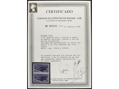 ** ESPAÑA. Ed. 1947s + 1947sm. LAS HUELGAS 3,50 pts. azul y 