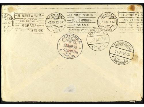 ✉ COLONIAS ESPAÑOLAS: ANDORRA. Ed. 15/24 + 19 (2), 20. 1930.