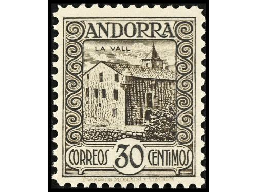 ** COLONIAS ESPAÑOLAS: ANDORRA. Ed. 29ec y 36ec. 5 cts. lila
