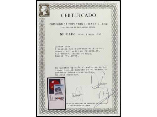** ESPAÑA. Ed. 2990s. EXPO '92 8+5 pts. multicolor SIN DENTA