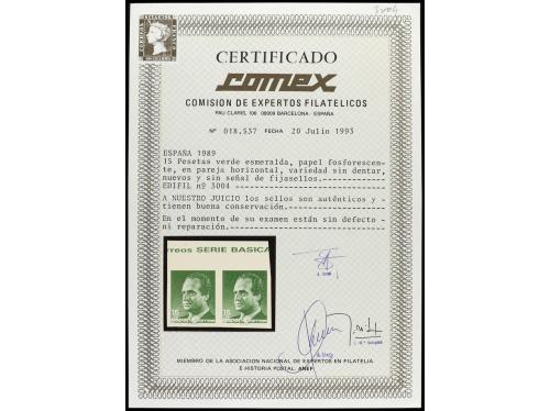 ** ESPAÑA. Ed. 3004s (2). JUAN CARLOS I. 15 pts. verde. Pare