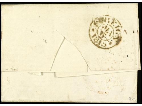 ✉ ESPAÑA: PREFILATELIA. 1816. CORUÑA. Envuelta a LONDRES. Ma