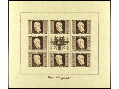 **/* AUSTRIA. Yv. HB 2/5. 1946. RENNER. 4 hojas bloque. LUJO
