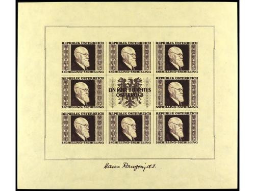 **/* AUSTRIA. Yv. HB 2/5. 1946. RENNER. 4 hojas bloque. LUJO