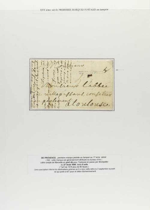 ✉ FRANCIA. CARTAS CIRCULADAS EN EL SIGLO XVII. Colección de 