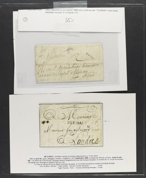 ✉ FRANCIA. CARTAS CIRCULADAS EN EL SIGLO XVII. Colección de 