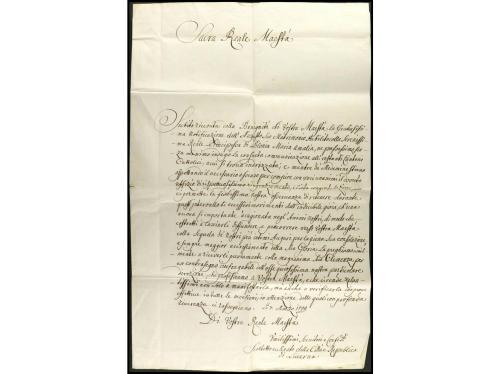 ✉ SUIZA. 1738 (7 Marzo). LUZERNA a NÁPOLES (Dos Sicilias, It