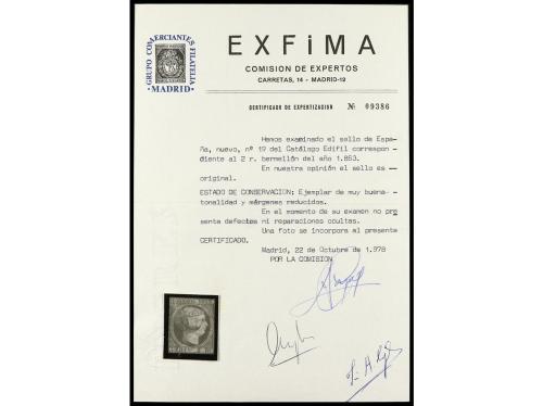 * ESPAÑA. Ed. 19. 2 reales bermellón. Márgenes ajustados per