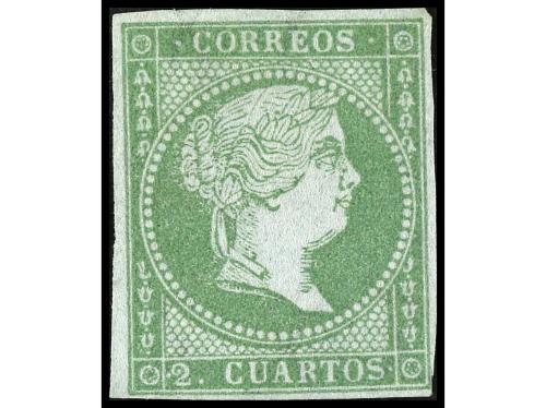 (*) ESPAÑA. Ed. 39. 2 cuartos verde. Márgenes completos, el 