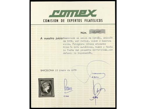 * ESPAÑA. Ed. 43. 2 cuartos verde, márgenes completos, el iz