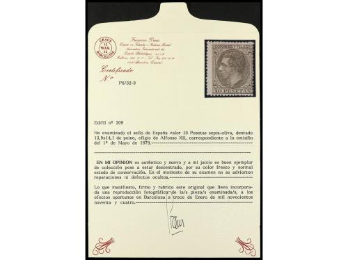* ESPAÑA. Ed. 200/9. Serie completa de 10 valores. 25 c. sin