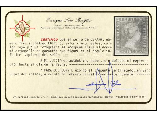 (*) ESPAÑA. Ed. 4. 6 reales azul. Buen color. Márgenes ajust