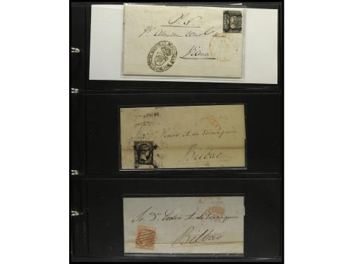 ESPAÑA. ESTAFETAS-NAVARRA. 1850-1880. Conjunto de aprox. 200