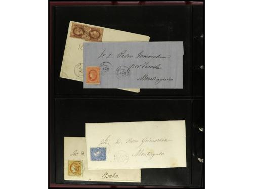 ESPAÑA. ESTAFETAS-NAVARRA. 1850-1880. Conjunto de aprox. 200