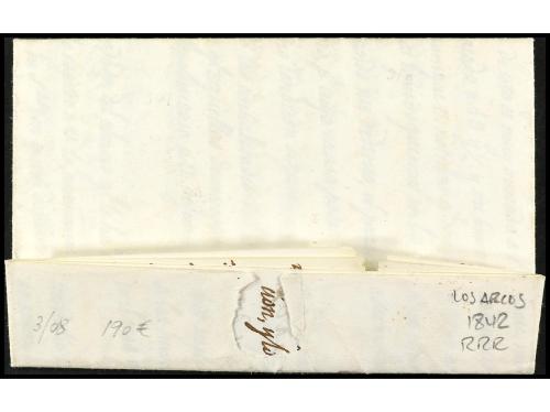 ✉ ESPAÑA: PREFILATELIA. 1842 (1 agosto). Sobrescrito a MONTE