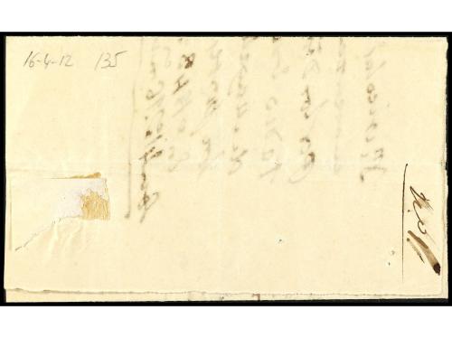 ✉ ESPAÑA: PREFILATELIA. 1848. Envuelta a LODOSA. Fechador LO