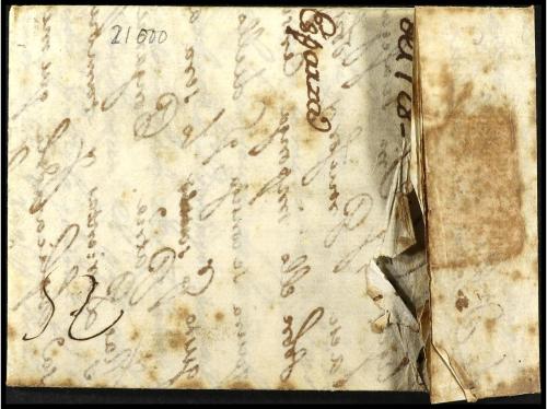 ✉ ESPAÑA: PREFILATELIA. 1728 (21 octubre). Sobrescrito de RO