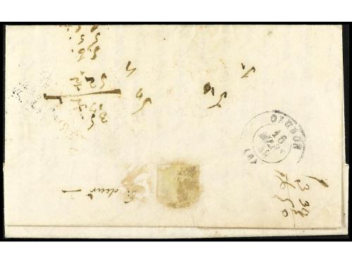 ✉ ESPAÑA: PREFILATELIA. Marcas de PORTES PAGADOS. 1846. Envu