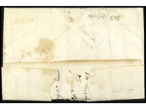 ✉ ESPAÑA: PREFILATELIA. 1817 (20 mayo). Sobrescrito a CORELL