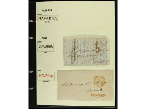 ✉ ESPAÑA: PREFILATELIA. NAVARRA. Importante resto de colecci