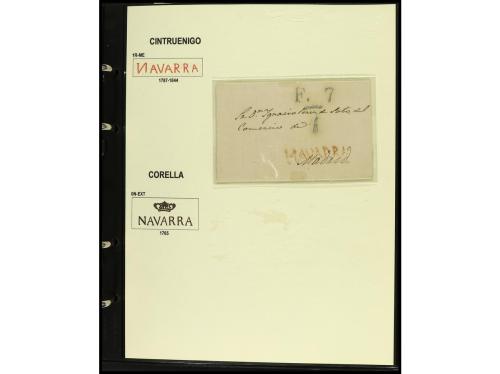 ✉ ESPAÑA: PREFILATELIA. NAVARRA. Importante resto de colecci
