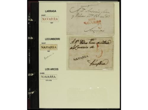 ✉ ESPAÑA: PREFILATELIA. NAVARRA. Importante resto de colecci