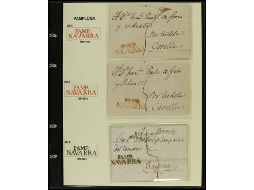 ✉ ESPAÑA: PREFILATELIA. NAVARRA. Importante resto de colecci