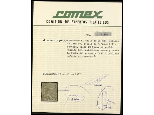 * ESPAÑA. Ed. 228. 10 pts. bermellón. Bien centrado. Cert. C