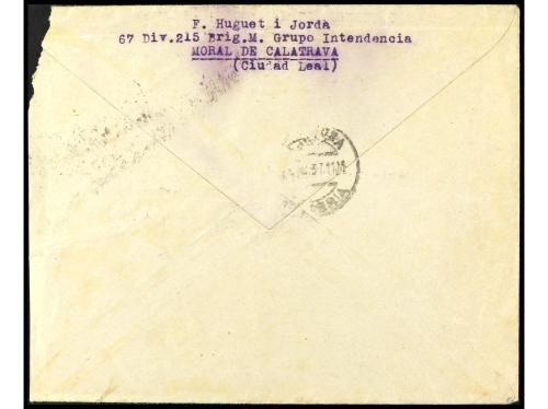 ✉ ESPAÑA GUERRA CIVIL. 1937. MORAL DE CALATRAVA a TARRAGONA.