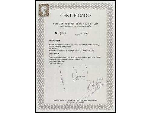 ** ESPAÑA. Ed. 836/7, 838/9. HB. dentadas y SIN DENTAR (esta