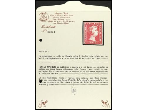 * ESPAÑA. Ed. 3. 5 reales rojo, color intenso y amplios márg