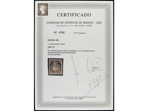 (*) ESPAÑA. Ed. 22. 1 cuarto bronce. Amplios márgenes y cons