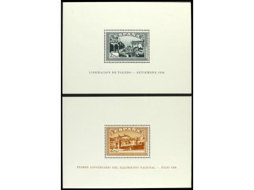 ** ESPAÑA. Ed. 836/7, 848. 2 HB dentada y 1 SIN DENTAR. LUJO